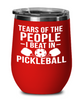 Funny Tears Of The People I Beat In Pickleball Stemless Wine Glass 12oz Stainless Steel