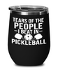 Funny Tears Of The People I Beat In Pickleball Stemless Wine Glass 12oz Stainless Steel