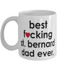 Funny Dog Mug B3st F-cking St. Bernard Dad Ever Coffee Cup White