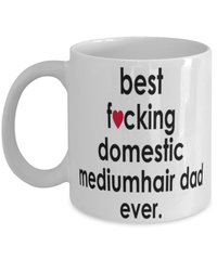 Funny Cat Mug B3st F-cking Domestic Mediumhair Dad Ever Coffee Cup White