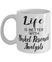 Funny Market Research Analyst Mug Life Is Better With Market Research Analysts Coffee Cup 11oz 15oz White