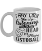 Funny Cestoball Mug I May Look Like I'm Listening But In My Head I'm Playing Cestoball Coffee Cup White