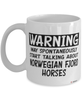 Funny Norwegian Fjord Horse Mug Warning May Spontaneously Start Talking About Norwegian Fjord Horses Coffee Cup White