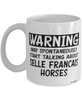 Funny Selle Francais Horse Mug Warning May Spontaneously Start Talking About Selle Francais Horses Coffee Cup White