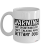 Funny Brittany Mug Warning May Spontaneously Start Talking About Brittany Dogs Coffee Cup White