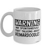 Funny Weimardoodle Mug Warning May Spontaneously Start Talking About Weimardoodles Coffee Cup White