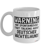 Funny Deutscher Wachtelhund Mug Warning May Spontaneously Start Talking About Deutscher Wachtelhunds Coffee Cup White