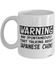 Funny Japanese Chin Mug Warning May Spontaneously Start Talking About Japanese Chins Coffee Cup White