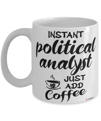 Funny Political Analyst Mug Instant Political Analyst Just Add Coffee Cup White