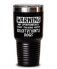 Funny Xoloitzcuintli Tumbler Warning May Spontaneously Start Talking About Xoloitzcuintli Dogs 30oz Stainless Steel Black