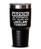 Funny Lakeland Terrier Tumbler Warning May Spontaneously Start Talking About Lakeland Terriers 30oz Stainless Steel Black