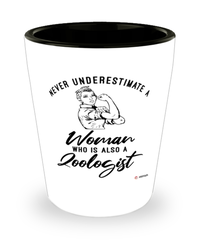 Zoologist Shotglass Never Underestimate A Woman Who Is Also A Zoologist Shot Glass