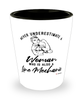 Line Mechanic Shotglass Never Underestimate A Woman Who Is Also A Line Mechanic Shot Glass