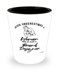 Br8nd Designer Shotglass Never Underestimate A Woman Who Is Also A Br8nd Designer Shot Glass