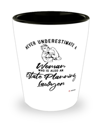 Estate Planning Lawyer Shotglass Never Underestimate A Woman Who Is Also An Estate Planning Lawyer Shot Glass