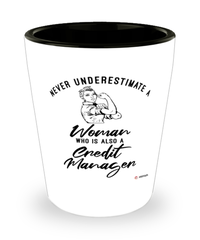 Credit Manager Shotglass Never Underestimate A Woman Who Is Also A Credit Manager Shot Glass