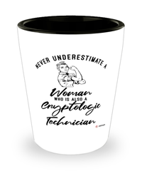 Cryptologic Technician Shotglass Never Underestimate A Woman Who Is Also A Cryptologic Tech Shot Glass