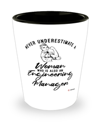 Engineering Manager Shotglass Never Underestimate A Woman Who Is Also An Engineering Manager Shot Glass