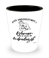 Andrologist Shotglass Never Underestimate A Woman Who Is Also An Andrologist Shot Glass