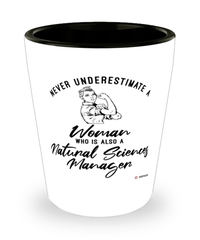 Natural Sciences Manager Shotglass Never Underestimate A Woman Who Is Also A Natural Sciences Manager Shot Glass