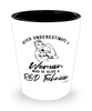 R and D Technician Shotglass Never Underestimate A Woman Who Is Also A R and D Tech Shot Glass
