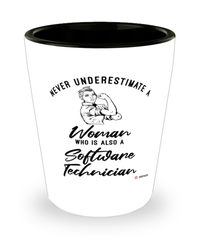 Software Technician Shotglass Never Underestimate A Woman Who Is Also A Software Tech Shot Glass
