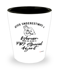 FBI Shotglass Never Underestimate A Woman Who Is Also A FBI Special Agent Shot Glass