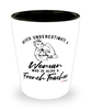 French Teacher Shotglass Never Underestimate A Woman Who Is Also A French Teacher Shot Glass