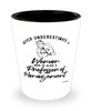 Professor of Management Shotglass Never Underestimate A Woman Who Is Also A Professor of Management Shot Glass