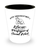 Professor of Social Work Shotglass Never Underestimate A Woman Who Is Also A Professor of Social Work Shot Glass