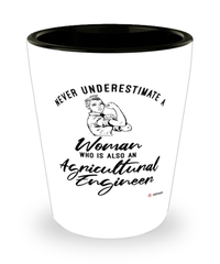 Agricultural Engineer Shotglass Never Underestimate A Woman Who Is Also An Agricultural Engineer Shot Glass