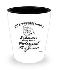 Biological Engineer Shotglass Never Underestimate A Woman Who Is Also A Biological Engineer Shot Glass