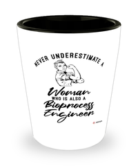 Bioprocess Engineer Shotglass Never Underestimate A Woman Who Is Also A Bioprocess Engineer Shot Glass