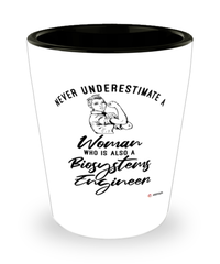 Biosystems Engineer Shotglass Never Underestimate A Woman Who Is Also A Biosystems Engineer Shot Glass