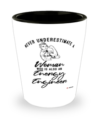 Energy Engineer Shotglass Never Underestimate A Woman Who Is Also An Energy Engineer Shot Glass