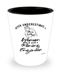 Mining Engineer Shotglass Never Underestimate A Woman Who Is Also A Mining Engineer Shot Glass