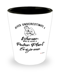 Power Plant Engineer Shotglass Never Underestimate A Woman Who Is Also A Power Plant Engineer Shot Glass