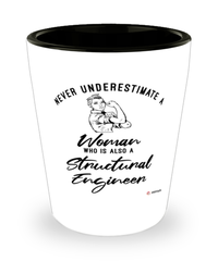 Structural Engineer Shotglass Never Underestimate A Woman Who Is Also A Structural Engineer Shot Glass