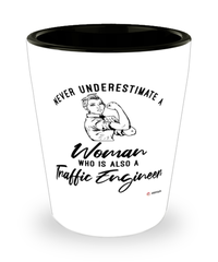 Traffic Engineer Shotglass Never Underestimate A Woman Who Is Also A Traffic Engineer Shot Glass