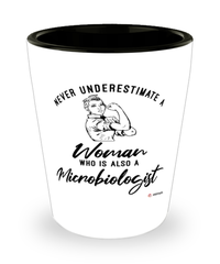 Microbiologist Shotglass Never Underestimate A Woman Who Is Also A Microbiologist Shot Glass