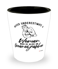 Oceanographer Shotglass Never Underestimate A Woman Who Is Also An Oceanographer Shot Glass