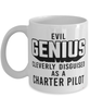 Funny Charter Pilot Mug Evil Genius Cleverly Disguised As A Charter Pilot Coffee Cup 11oz 15oz White