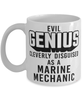 Funny Marine Mechanic Mug Evil Genius Cleverly Disguised As A Marine Mechanic Coffee Cup 11oz 15oz White