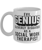 Funny Social Work Therapist Mug Evil Genius Cleverly Disguised As A Social Work Therapist Coffee Cup 11oz 15oz White