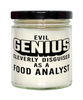 Funny Food Analyst Candle Evil Genius Cleverly Disguised As A Food Analyst 9oz Vanilla Scented Candles Soy Wax