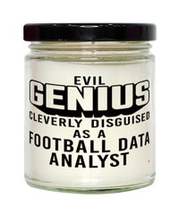 Funny Football Data Analyst Candle Evil Genius Cleverly Disguised As A Football Data Analyst 9oz Vanilla Scented Candles Soy Wax