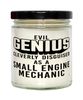 Funny Small Engine Mechanic Candle Evil Genius Cleverly Disguised As A Small Engine Mechanic 9oz Vanilla Scented Candles Soy Wax