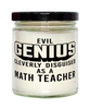 Funny Math Teacher Candle Evil Genius Cleverly Disguised As A Math Teacher 9oz Vanilla Scented Candles Soy Wax