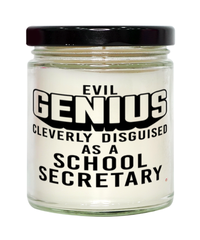 Funny School Secretary Candle Evil Genius Cleverly Disguised As A School Secretary 9oz Vanilla Scented Candles Soy Wax