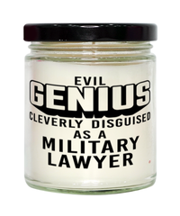 Funny Military Lawyer Candle Evil Genius Cleverly Disguised As A Military Lawyer 9oz Vanilla Scented Candles Soy Wax